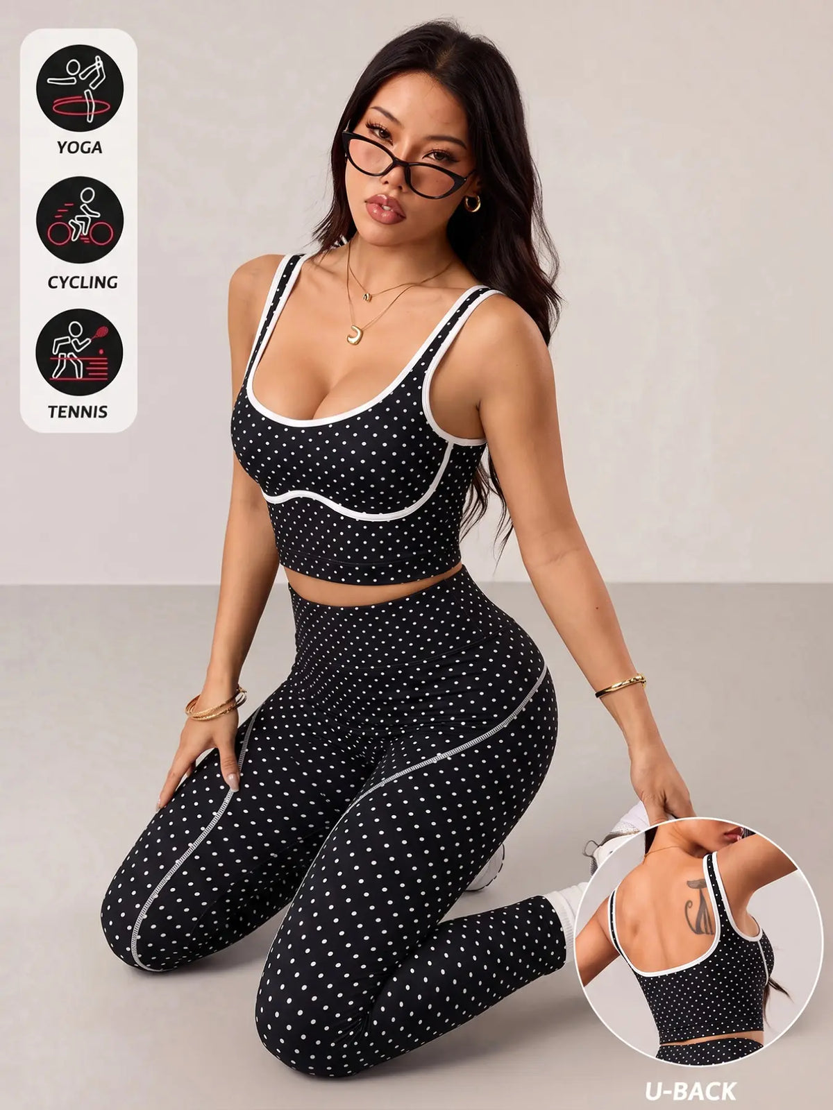 Women's 2-Piece Activewear Set: Sports Vest and High-Waisted Tights for Fitness, Yoga, and Everyday Exercise