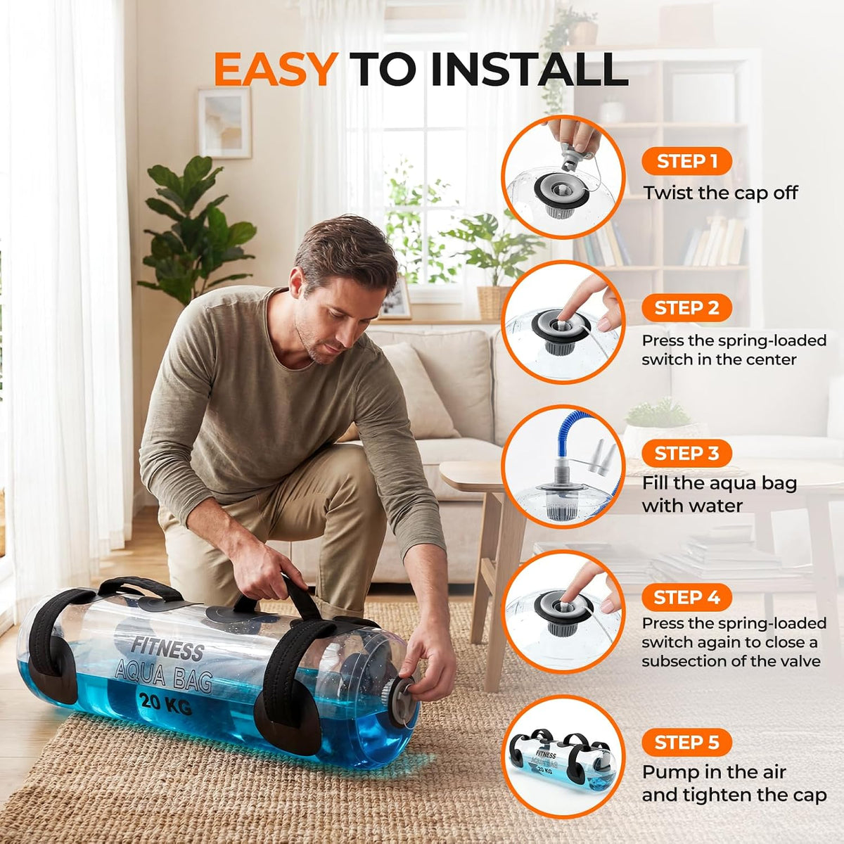 Transform Your Workouts with the Water Weights Aqua Bag - 44 lbs Adjustable Portable Water Weight for Ultimate Stability and Core Balance Training