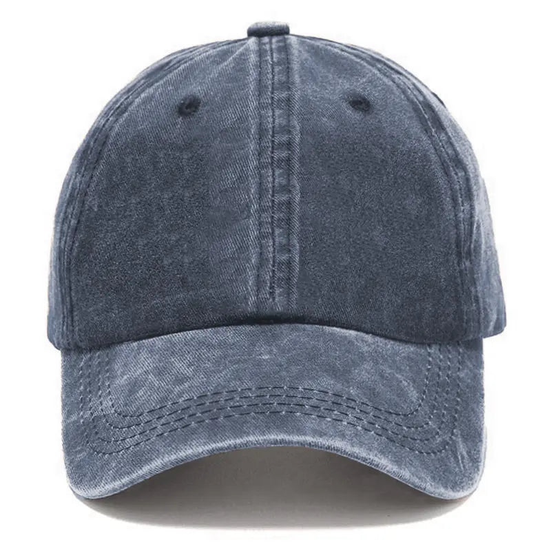 Vintage Washed Cotton Denim Lightweight Baseball Cap with Adjustable Snapback, Breathable Retro Design for Everyday Streetwear, Unisex Casual Headwear