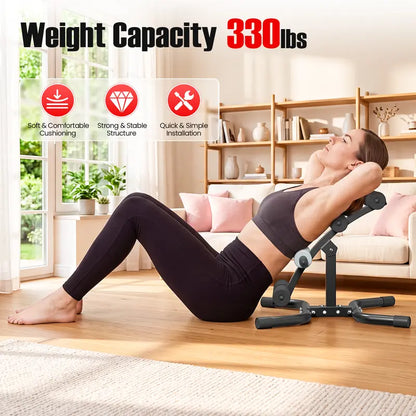 RELIFE Compact Inversion Table - Sturdy Steel Frame Home Fitness Equipment, Space-Efficient Back Extension Machine with Foam Rollers, Supports Up to 330 lbs