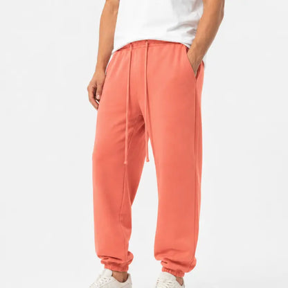 Men's Lightweight Tapered Cotton Jogger Pants - Versatile Loose-Fit Activewear with Slant Pockets for Sports and Casual Wear
