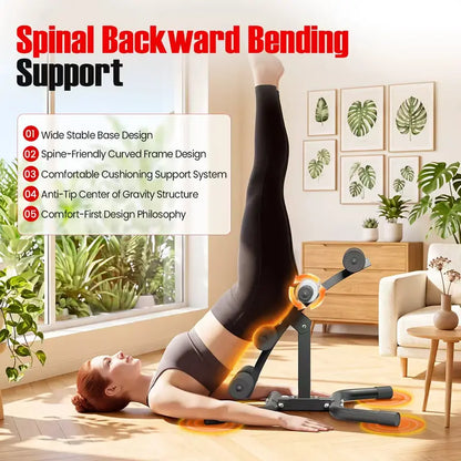 RELIFE Compact Inversion Table - Sturdy Steel Frame Home Fitness Equipment, Space-Efficient Back Extension Machine with Foam Rollers, Supports Up to 330 lbs