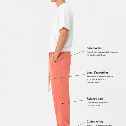 Men's Lightweight Tapered Cotton Jogger Pants - Versatile Loose-Fit Activewear with Slant Pockets for Sports and Casual Wear