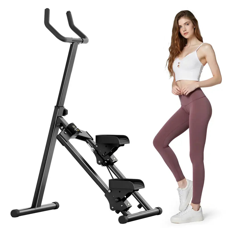 Soges Adjustable Folding Stair Stepper - 6 Levels of Height for Home Gym, Vertical Climbing Exercise Machine for Full-Body Workouts, Space-Saving Portable Fitness Equipment in Black