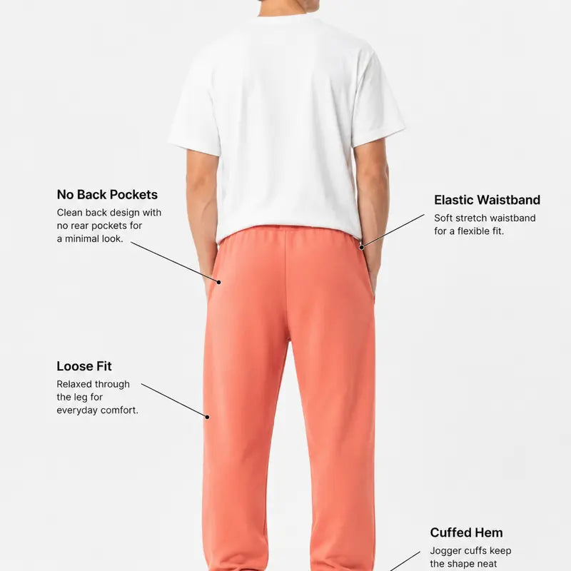 Men's Lightweight Tapered Cotton Jogger Pants - Versatile Loose-Fit Activewear with Slant Pockets for Sports and Casual Wear