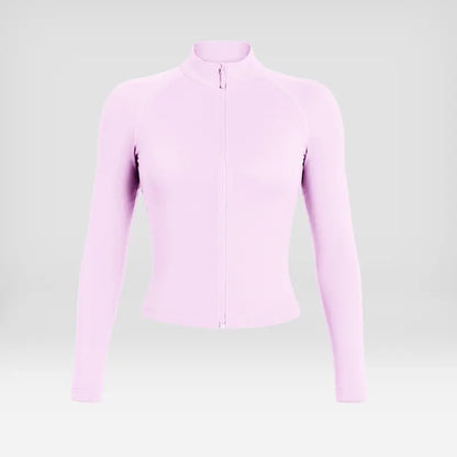 Elevate Your Workout: Women's Seamless Ribbed Athletic Collection with Full-Zip Jacket, Stylish One-Shoulder Bra, and High-Waisted Scrunch Butt Leggings for Ultimate Comfort and Performance