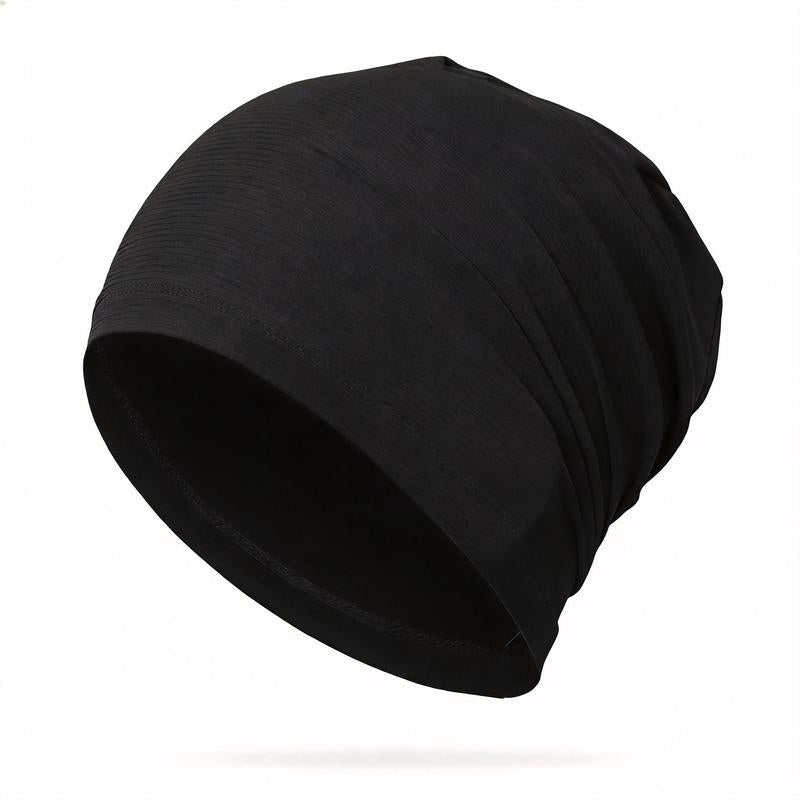 Unisex Polyester Fashion Beanie Hat - Versatile 3-in-1 Sport Skull Cap, Breathable and Stretchy Fit, Soft Touch, Fitted Design for Casual and Athletic Wear