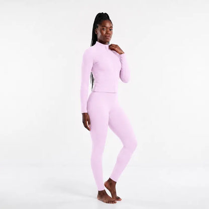Elevate Your Workout: Women's Seamless Ribbed Athletic Collection with Full-Zip Jacket, Stylish One-Shoulder Bra, and High-Waisted Scrunch Butt Leggings for Ultimate Comfort and Performance