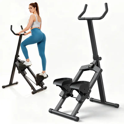 Soges Adjustable Folding Stair Stepper - 6 Levels of Height for Home Gym, Vertical Climbing Exercise Machine for Full-Body Workouts, Space-Saving Portable Fitness Equipment in Black