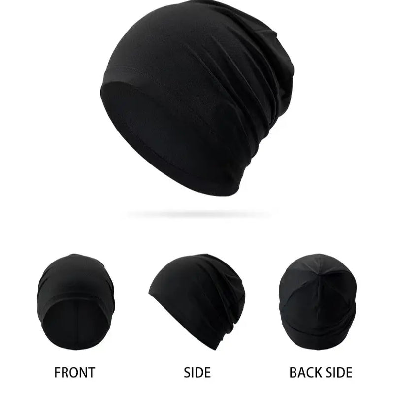 Unisex Polyester Fashion Beanie Hat - Versatile 3-in-1 Sport Skull Cap, Breathable and Stretchy Fit, Soft Touch, Fitted Design for Casual and Athletic Wear