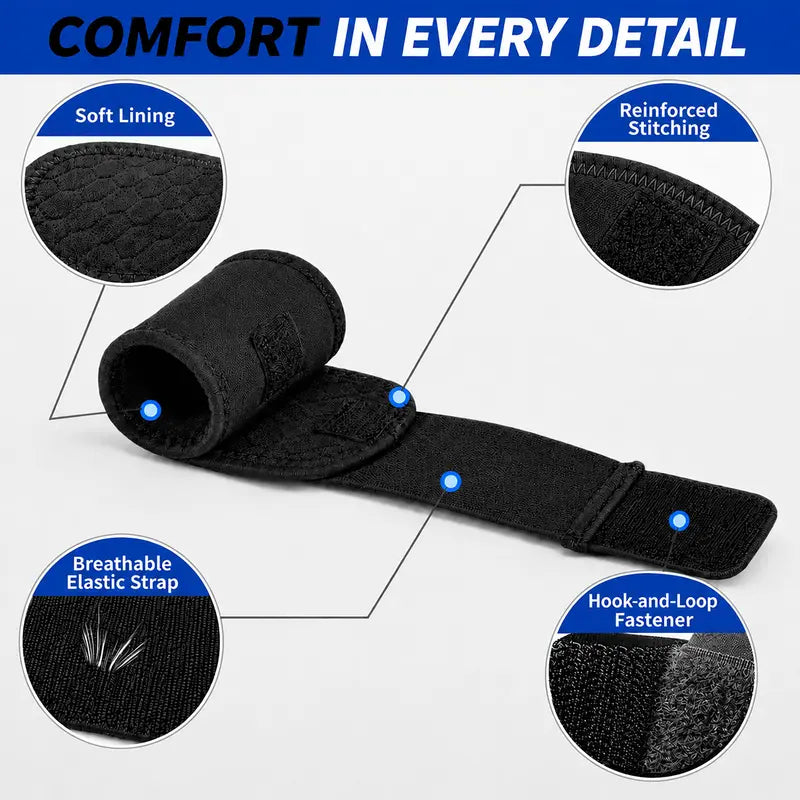 Unisex 2-Pack Adjustable Neoprene Sports Wristbands with Dual Straps for Breathable Joint Support, Weightlifting, Compression, Pain Relief, and Carpal Tunnel Relief
