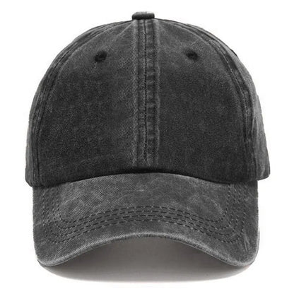 Vintage Washed Cotton Denim Lightweight Baseball Cap with Adjustable Snapback, Breathable Retro Design for Everyday Streetwear, Unisex Casual Headwear