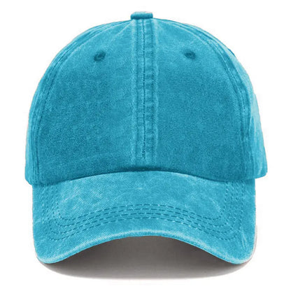 Vintage Washed Cotton Denim Lightweight Baseball Cap with Adjustable Snapback, Breathable Retro Design for Everyday Streetwear, Unisex Casual Headwear