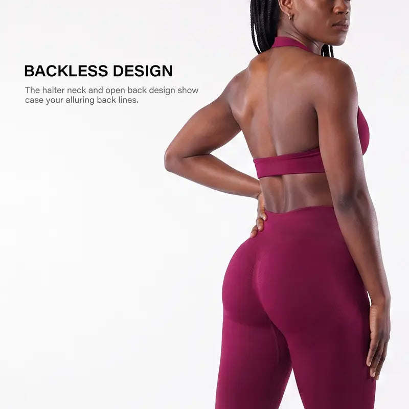 Elevate Your Workout: Women's Seamless Ribbed Athletic Collection with Full-Zip Jacket, Stylish One-Shoulder Bra, and High-Waisted Scrunch Butt Leggings for Ultimate Comfort and Performance
