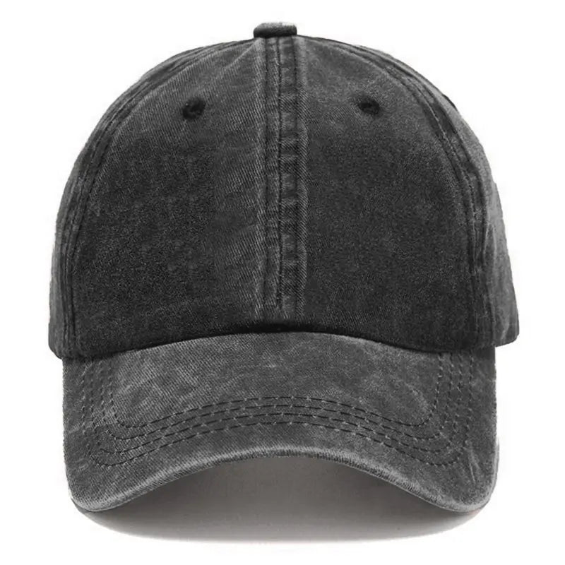 Vintage Washed Cotton Denim Lightweight Baseball Cap with Adjustable Snapback, Breathable Retro Design for Everyday Streetwear, Unisex Casual Headwear