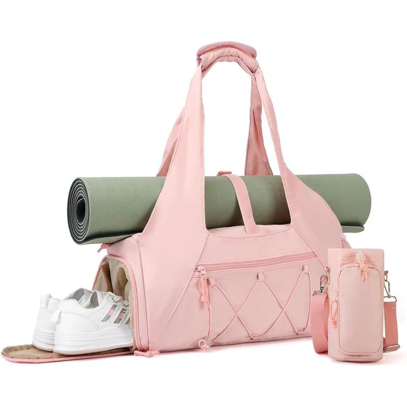 Yoga Mat Bag with Shoe Compartment and Wet Pocket - Versatile Gym Tote with Yoga Strap for Travel and Fitness Essentials