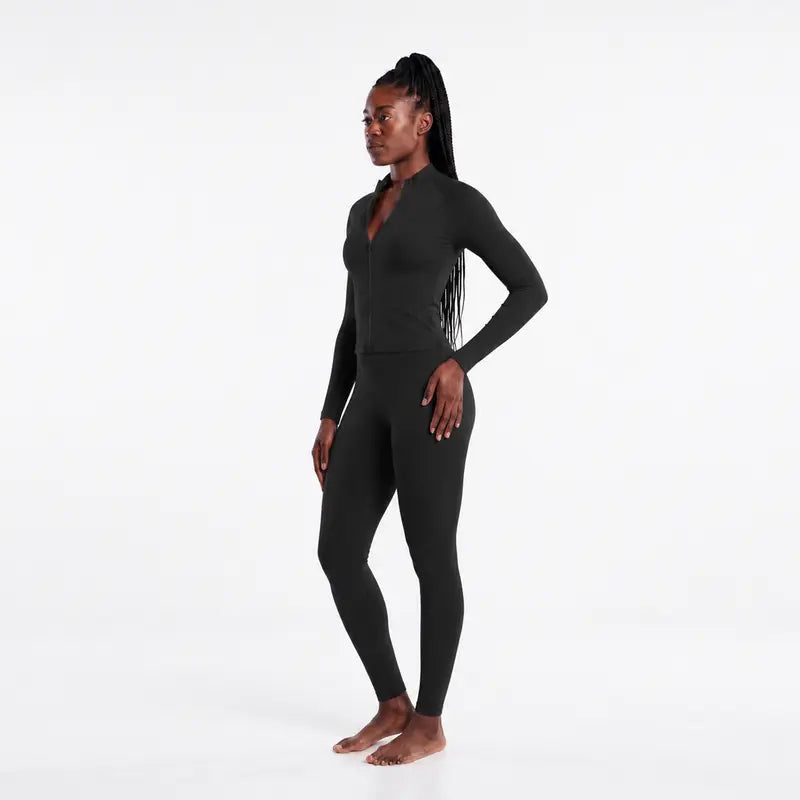 Elevate Your Workout: Women's Seamless Ribbed Athletic Collection with Full-Zip Jacket, Stylish One-Shoulder Bra, and High-Waisted Scrunch Butt Leggings for Ultimate Comfort and Performance