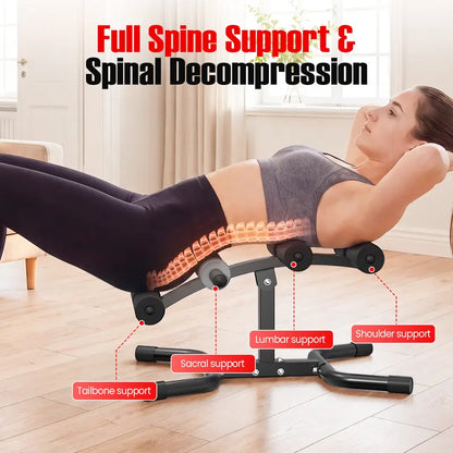 RELIFE Compact Inversion Table - Sturdy Steel Frame Home Fitness Equipment, Space-Efficient Back Extension Machine with Foam Rollers, Supports Up to 330 lbs