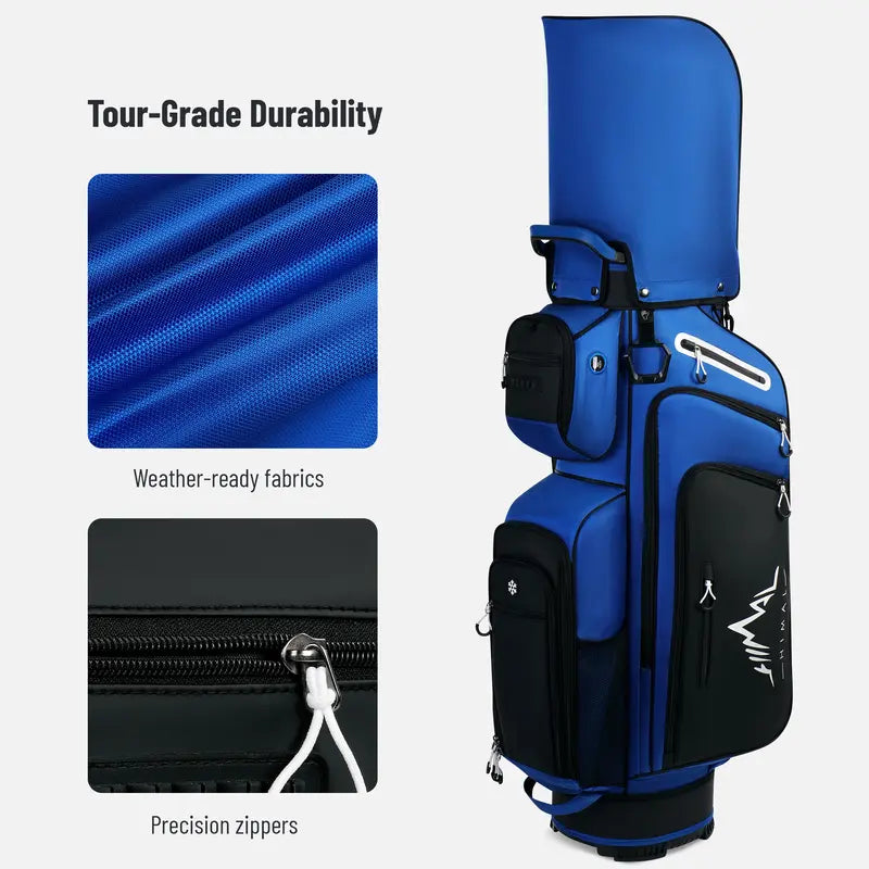 UNIHIMAL Hive Vault Premium 14-Way Golf Cart Bag for Adults with Full-Length Dividers, Magnetic Pocket, Multi-Compartment Design, Rain Cover, and Accessories - Perfect Gift for Father's Day