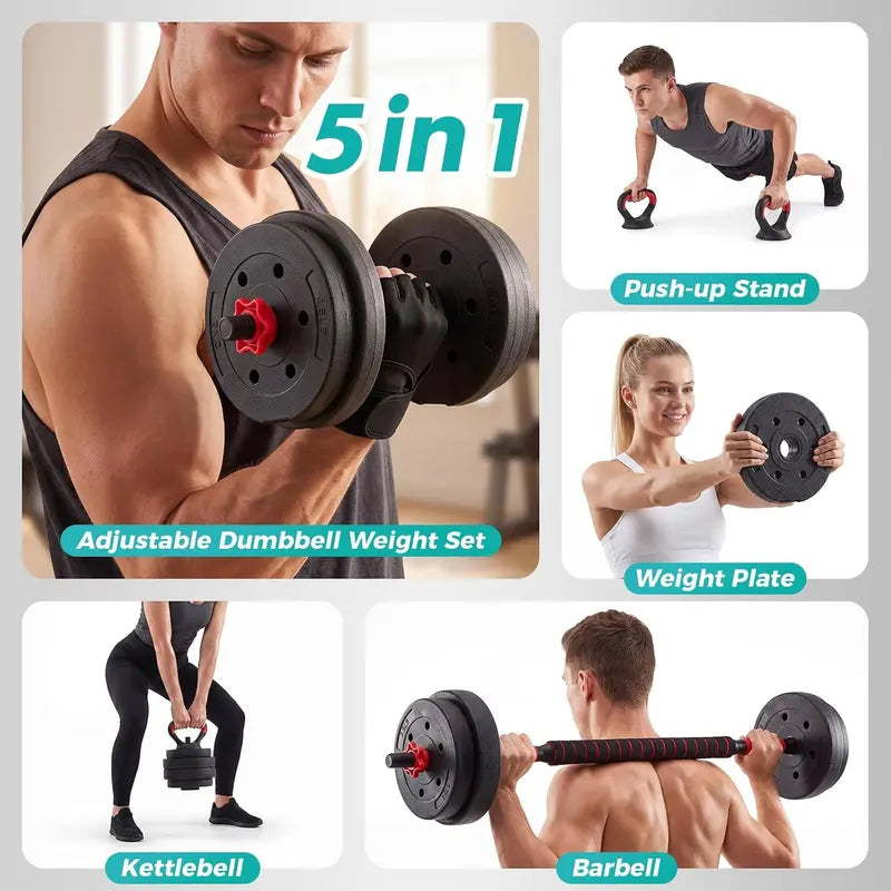 Adjustable 5-In-1 Dumbbell Set (20/40/60 Lbs) – Versatile Home Gym Equipment for Strength Training and Muscle Development
