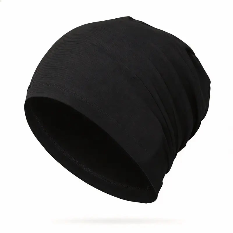 Unisex Polyester Fashion Beanie Hat - Versatile 3-in-1 Sport Skull Cap, Breathable and Stretchy Fit, Soft Touch, Fitted Design for Casual and Athletic Wear