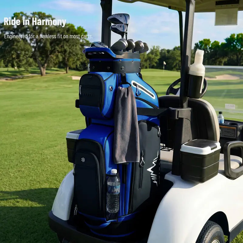 UNIHIMAL Hive Vault Premium 14-Way Golf Cart Bag for Adults with Full-Length Dividers, Magnetic Pocket, Multi-Compartment Design, Rain Cover, and Accessories - Perfect Gift for Father's Day