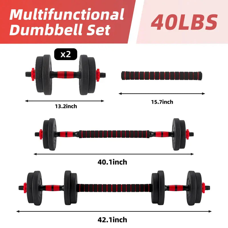 Adjustable 5-In-1 Dumbbell Set (20/40/60 Lbs) – Versatile Home Gym Equipment for Strength Training and Muscle Development