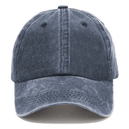 Vintage Washed Cotton Denim Lightweight Baseball Cap with Adjustable Snapback, Breathable Retro Design for Everyday Streetwear, Unisex Casual Headwear