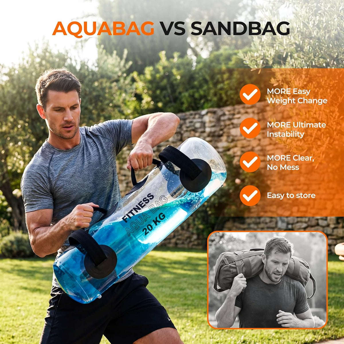 Transform Your Workouts with the Water Weights Aqua Bag - 44 lbs Adjustable Portable Water Weight for Ultimate Stability and Core Balance Training