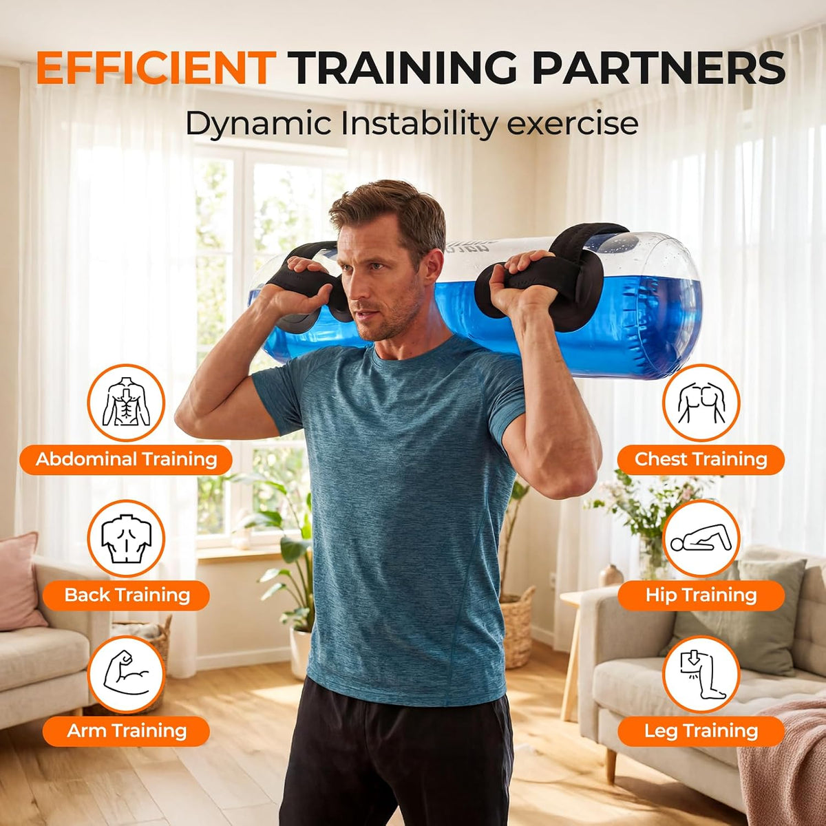 Transform Your Workouts with the Water Weights Aqua Bag - 44 lbs Adjustable Portable Water Weight for Ultimate Stability and Core Balance Training