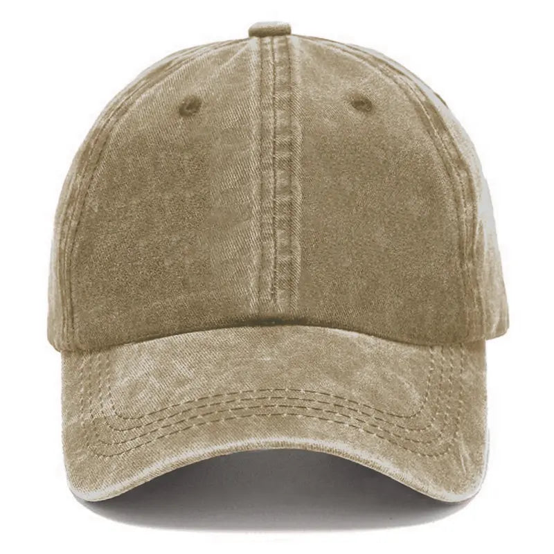 Vintage Washed Cotton Denim Lightweight Baseball Cap with Adjustable Snapback, Breathable Retro Design for Everyday Streetwear, Unisex Casual Headwear